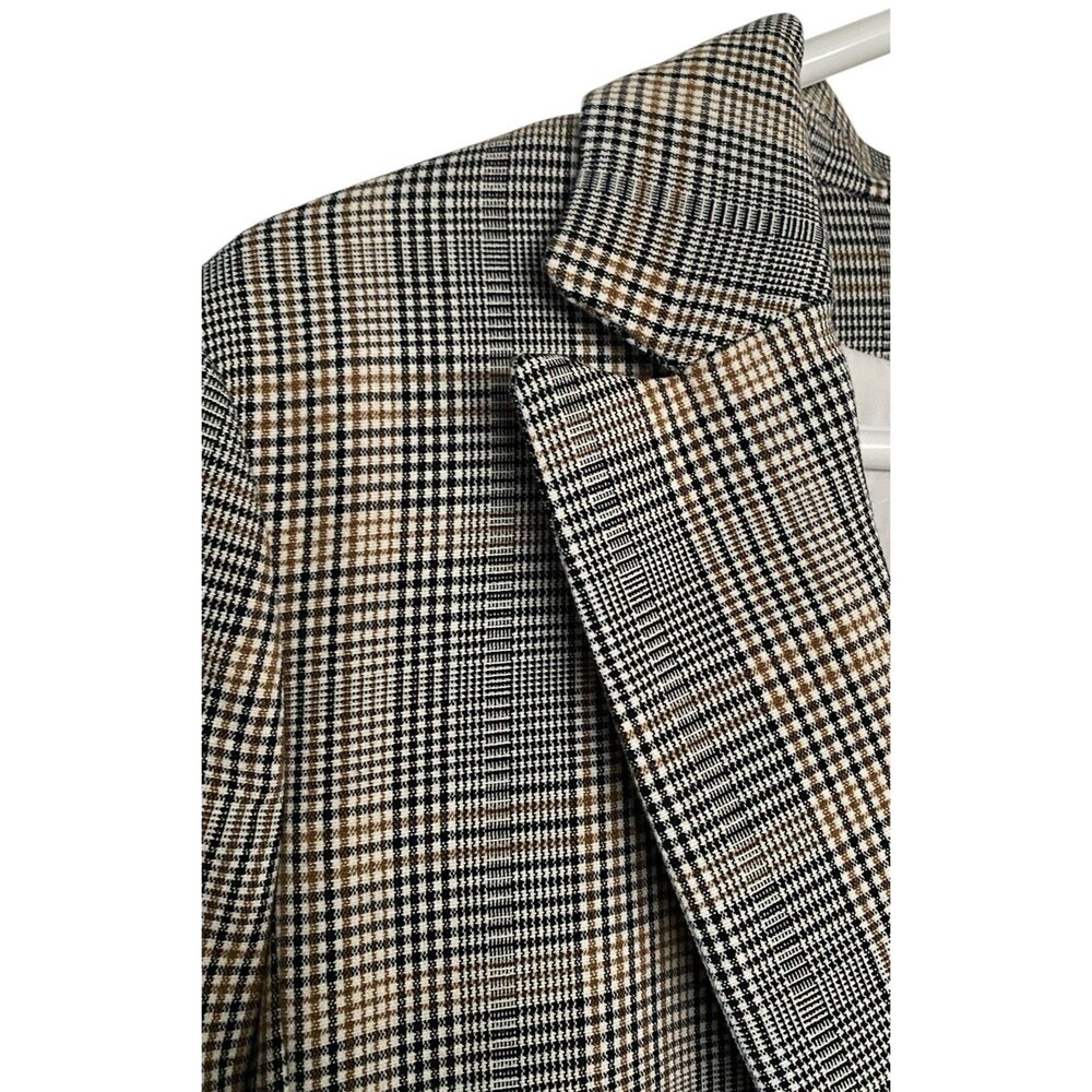 Stylish H&M Black Mustard Checkered One Button Blazer